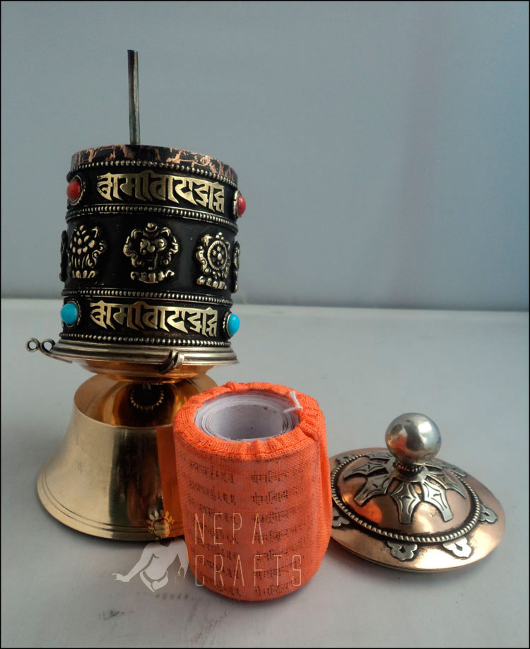 TPW 01 Astamangal Table Prayer Wheel  