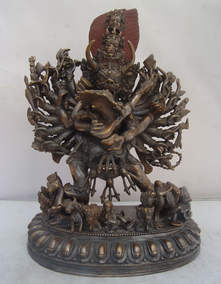 Wrathful Copper Meg Shambara Buddha Statue NEPAL  