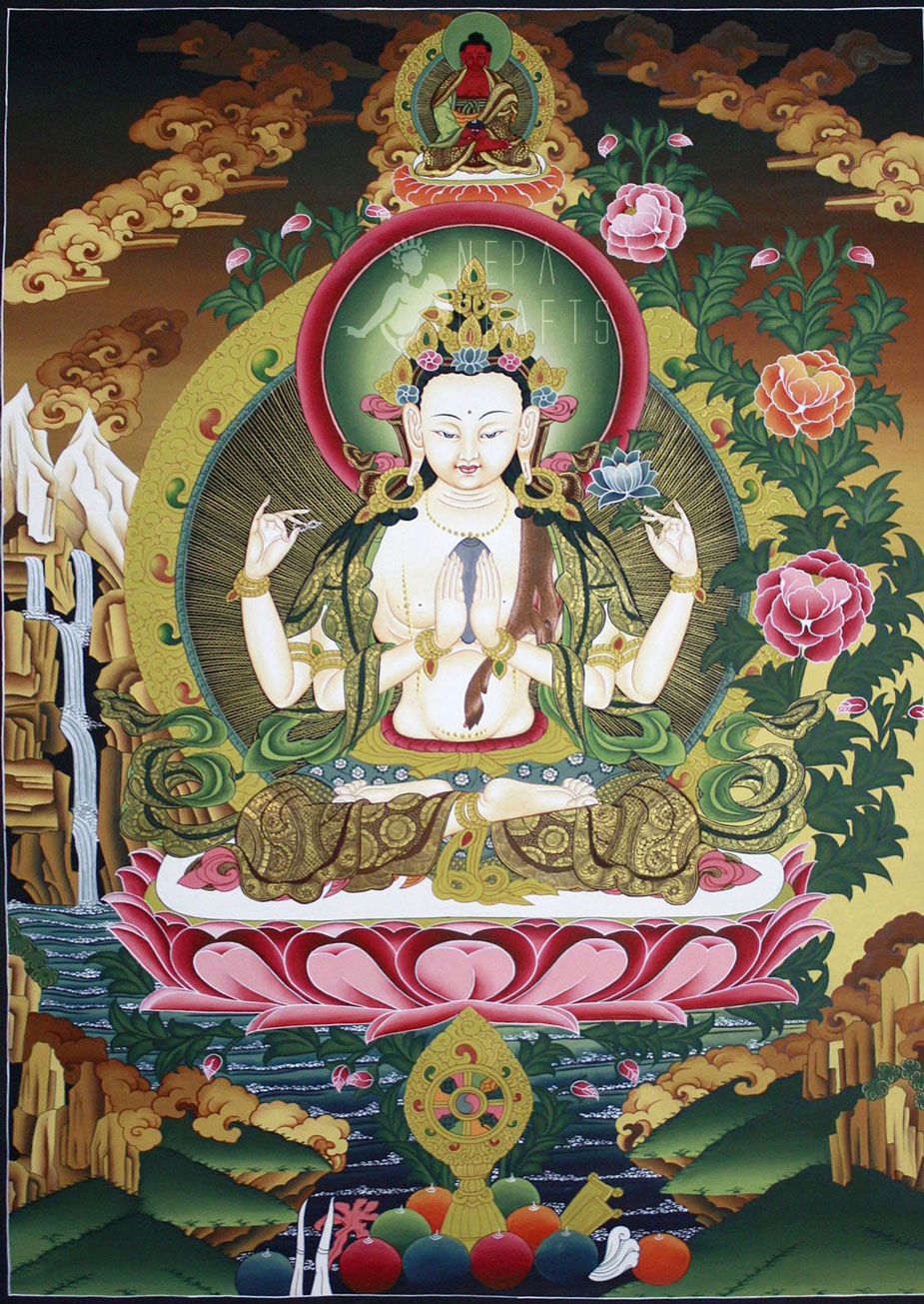 171.60 Chenrezig Thangka Painting Lama Arts